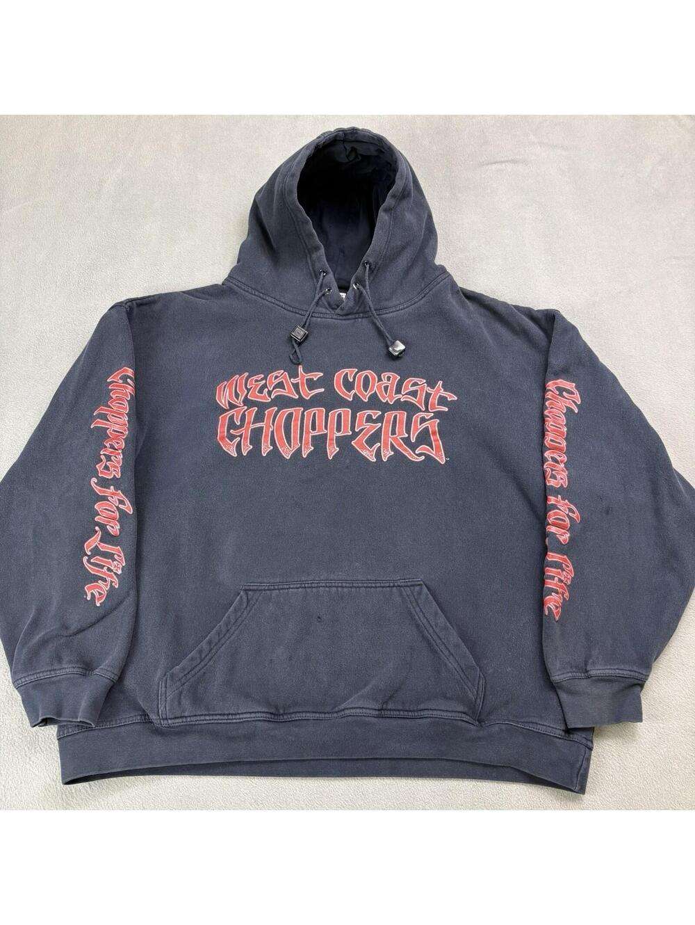 Vintage West Coast Choppers Pullover Hoodie Size 2XL Black